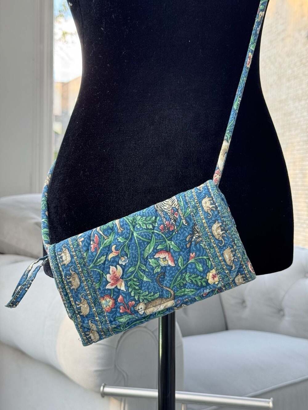 Vera Bradley Quilted Crossbody Wallet in Animal Kingdom Print